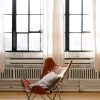 Leather-Clad Leisure Chair Table Wood House Chair Floor Window 100x100